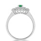 Pierścionek ze srebra próby 925 z brazylijskim szmaragdem i białym topazem
