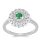 Pierścionek ze srebra próby 925 z brazylijskim szmaragdem i białym topazem
