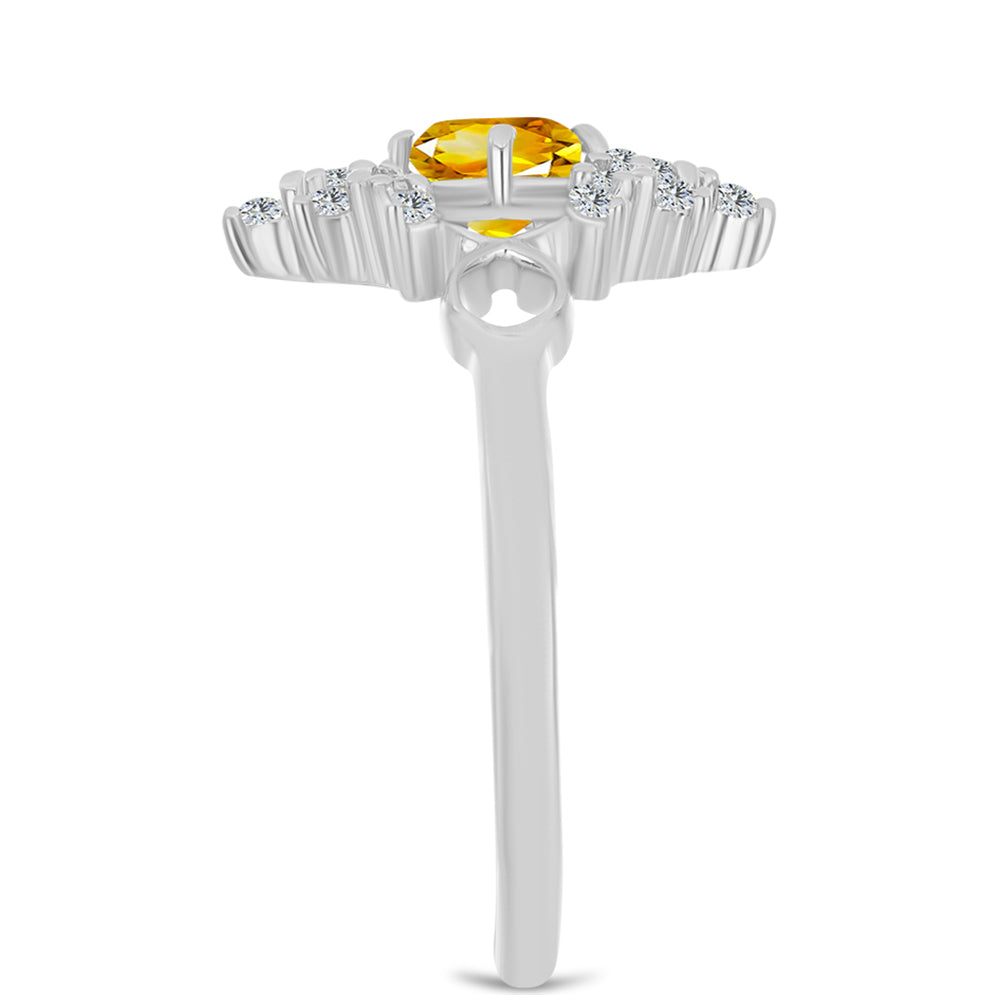 Pierścionek ze srebra próby 925 z cytrynem uralskim i białym topazem 4 