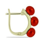 Kolczyki srebrne pozłacane z czerwoną perłą słodkowodną