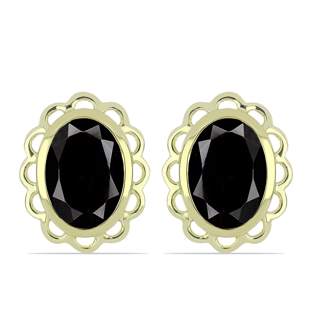 Kolczyki srebrne pozłacane z czarnym onyksem 1 