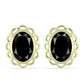 Kolczyki srebrne pozłacane z czarnym onyksem