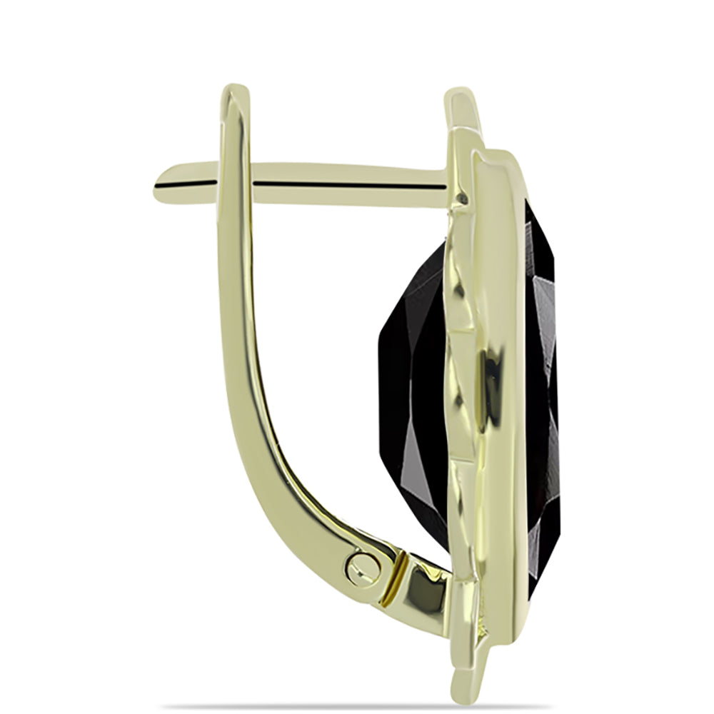 Kolczyki srebrne pozłacane z czarnym onyksem 2 