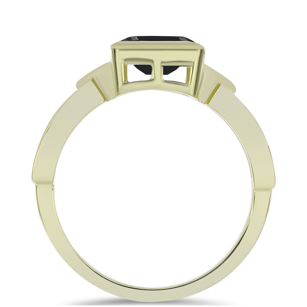 Pierścionek srebrny pozłacany z czarnym onyksem 3 