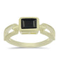 Pierścionek srebrny pozłacany z czarnym onyksem