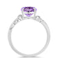 Pierścionek ze srebra próby 925 z ametystem rose de france i białym topazem