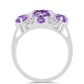 Pierścionek ze srebra próby 925 z ametystem rose de france i białym topazem