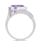 Pierścionek ze srebra próby 925 z ametystem rose de france i białym topazem