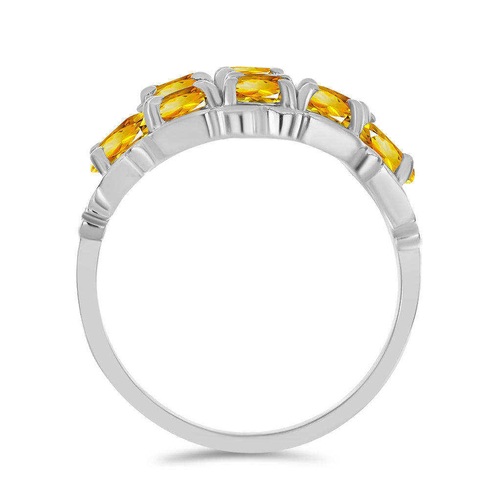 Pierścionek ze srebra próby 925 z cytrynem uralskim