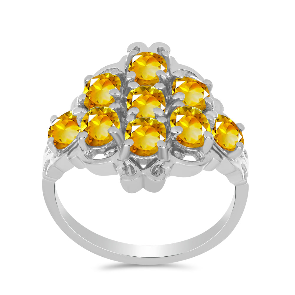 Pierścionek ze srebra próby 925 z cytrynem uralskim