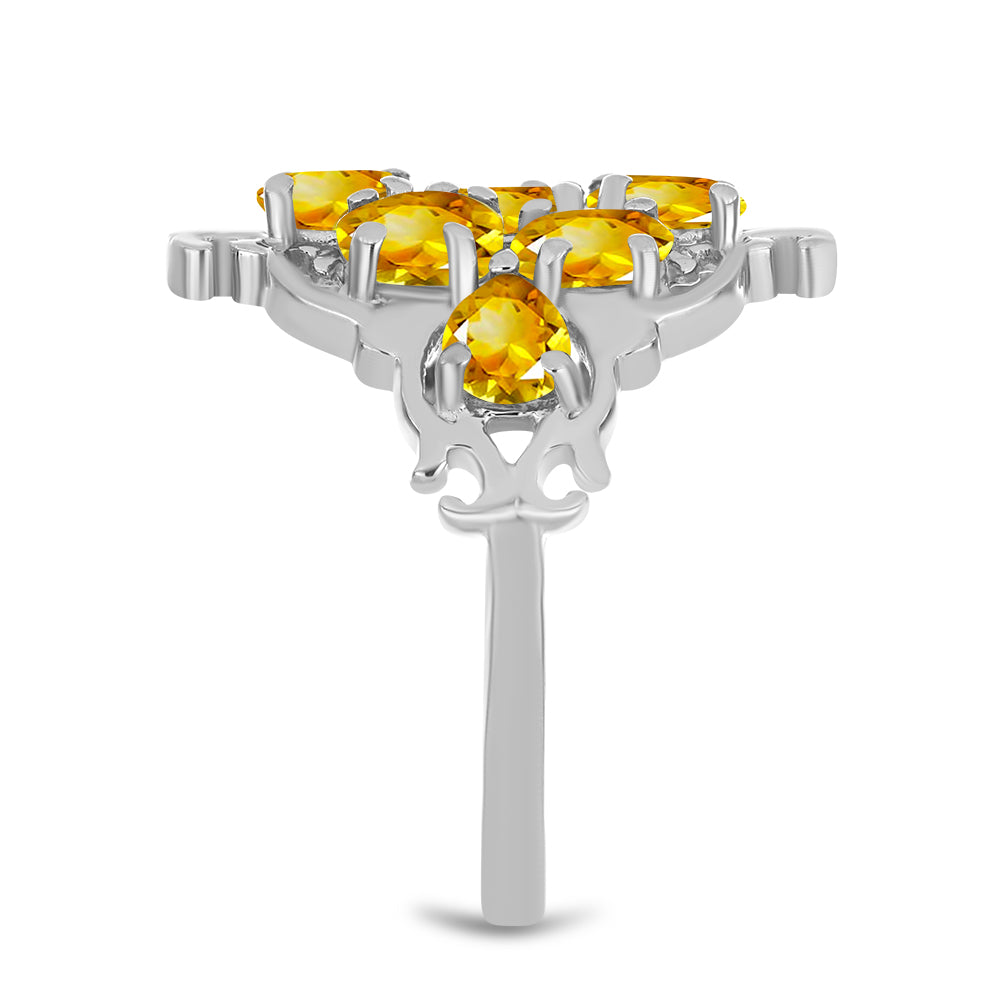 Pierścionek ze srebra próby 925 z cytrynem uralskim