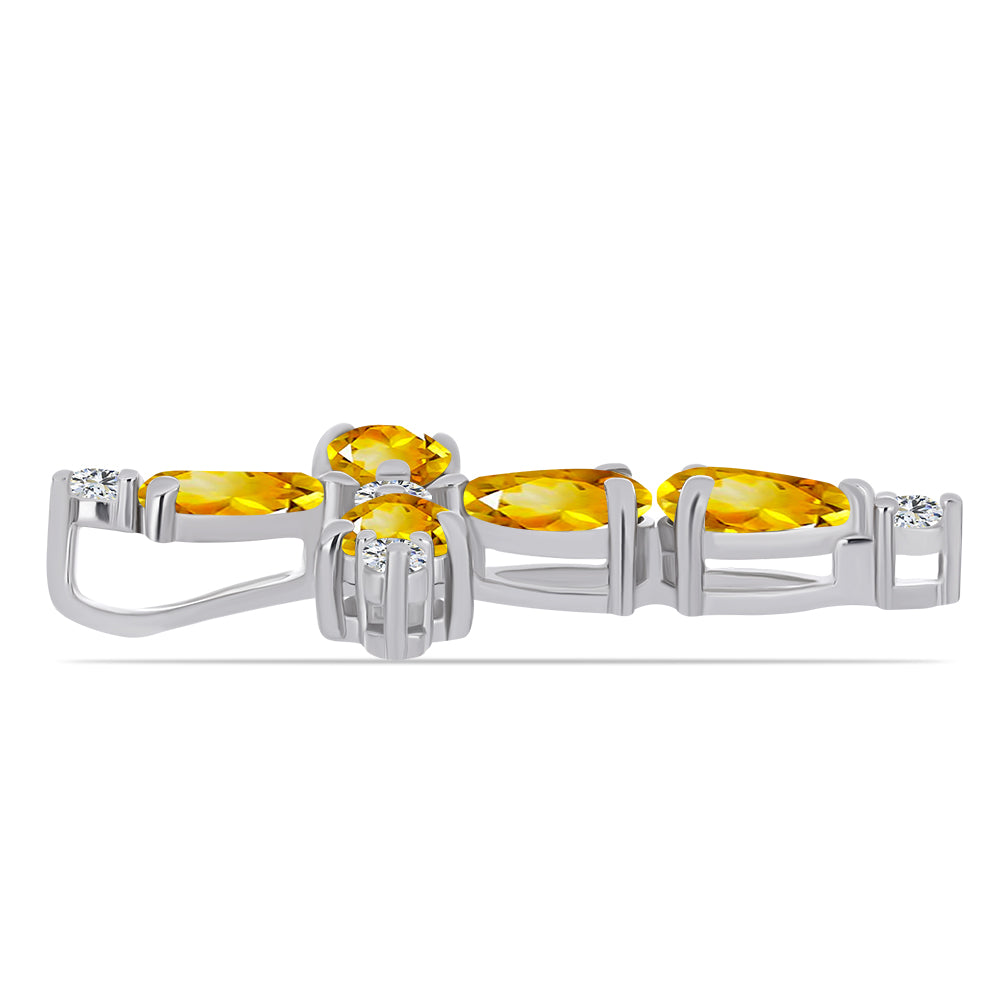 Zawieszka ze srebra próba 925 z cytrynem uralskim i białym topazem 2 