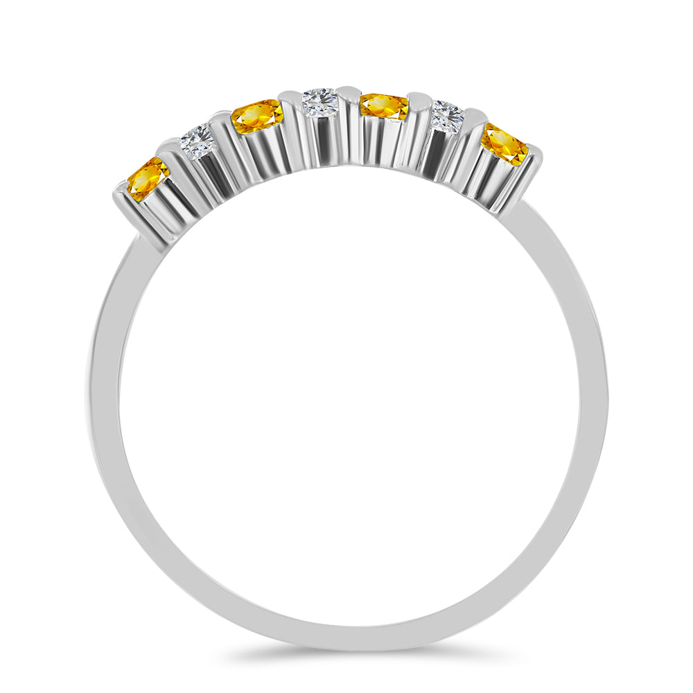 Pierścionek ze srebra próby 925 z cytrynem uralskim i białym topazem 3 