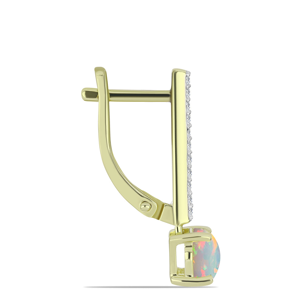 Kolczyki srebrne pozłacane z opalem etiopskim i białym topazem 2 