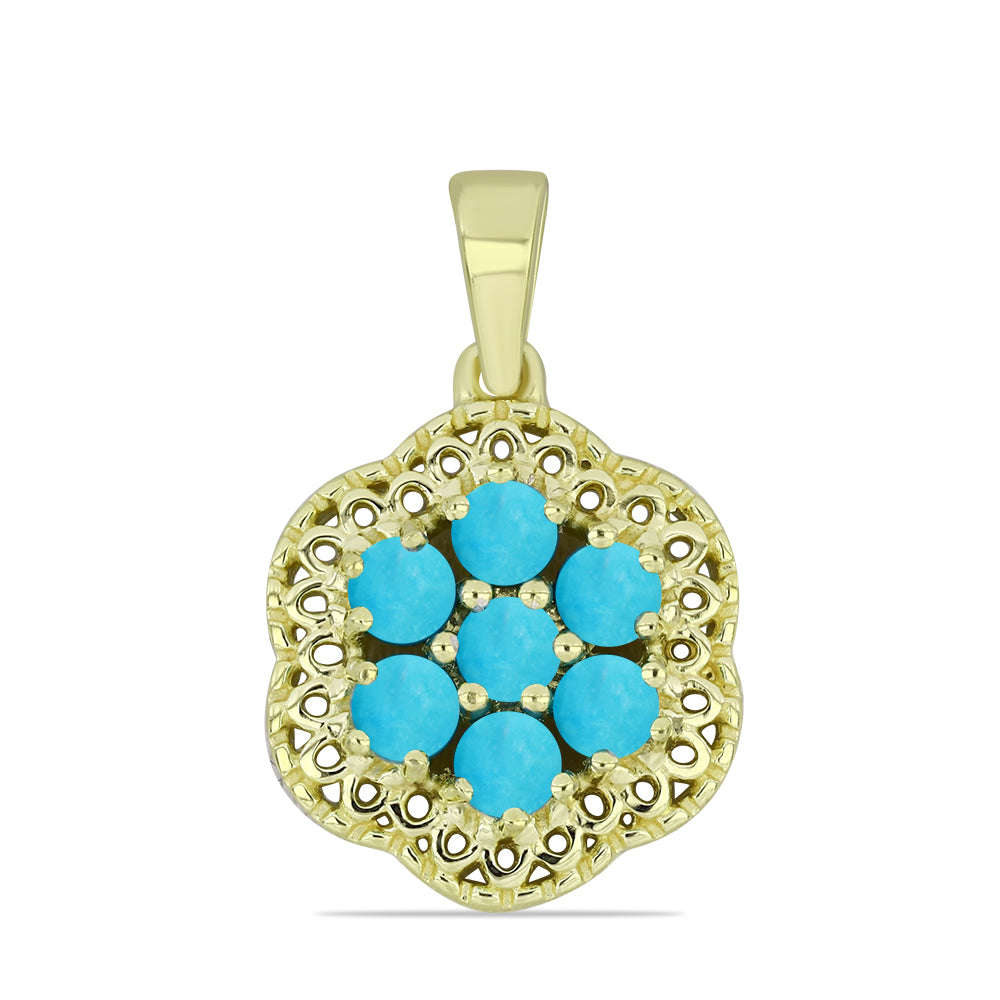 Zawieszka srebrna pozłacana z niebieskim turkusem 1 