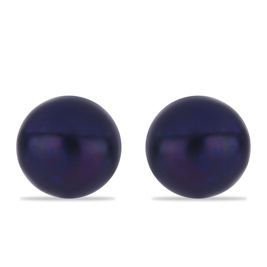 Kolczyki ze srebra próbe 925 z niebieskim perłą słodkowodną