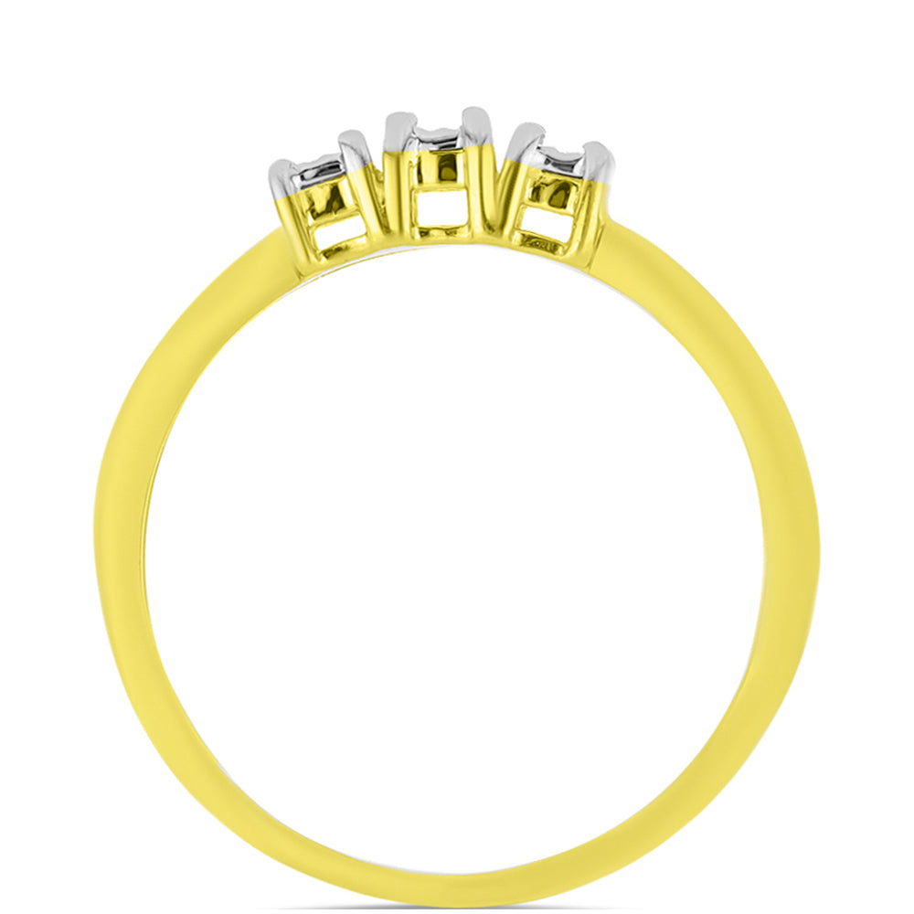 Pierścionek srebrny pozłacany z białym diamentem