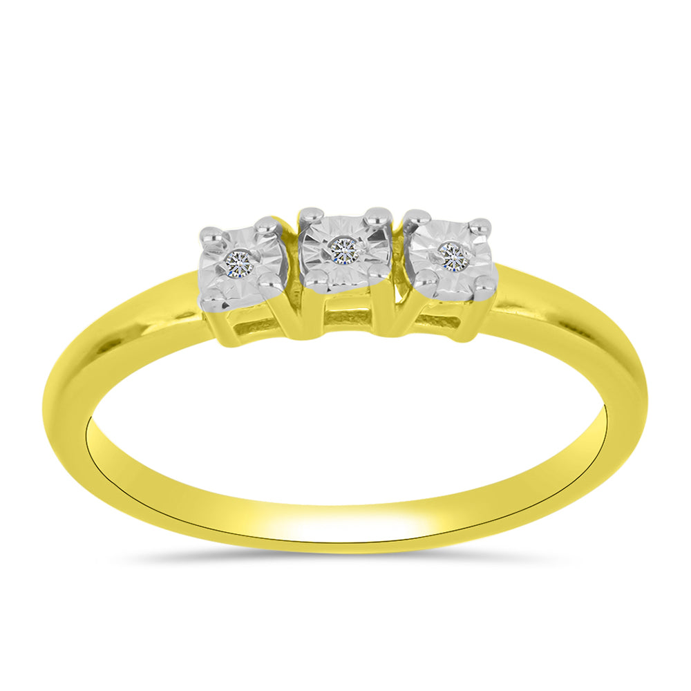 Pierścionek srebrny pozłacany z białym diamentem