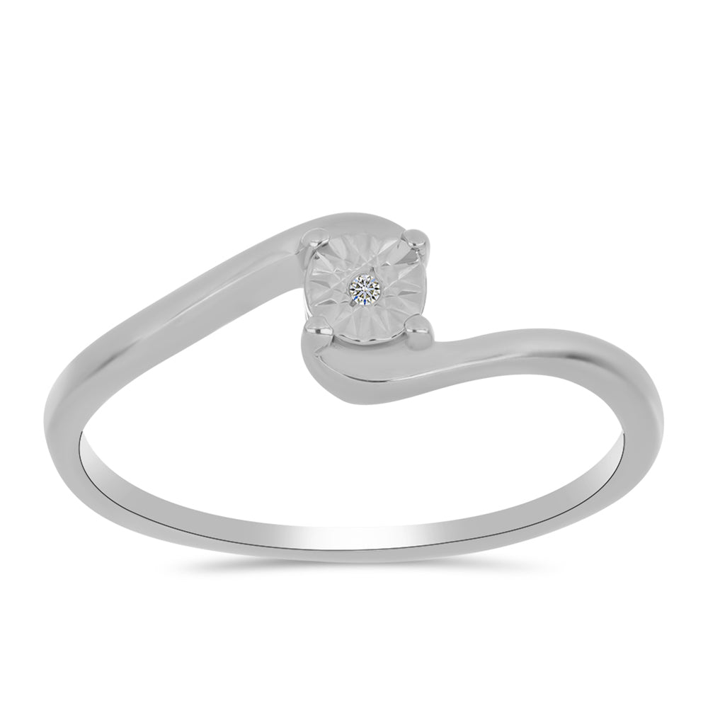 Pierścionek ze srebra próby 925 z białym diamentem