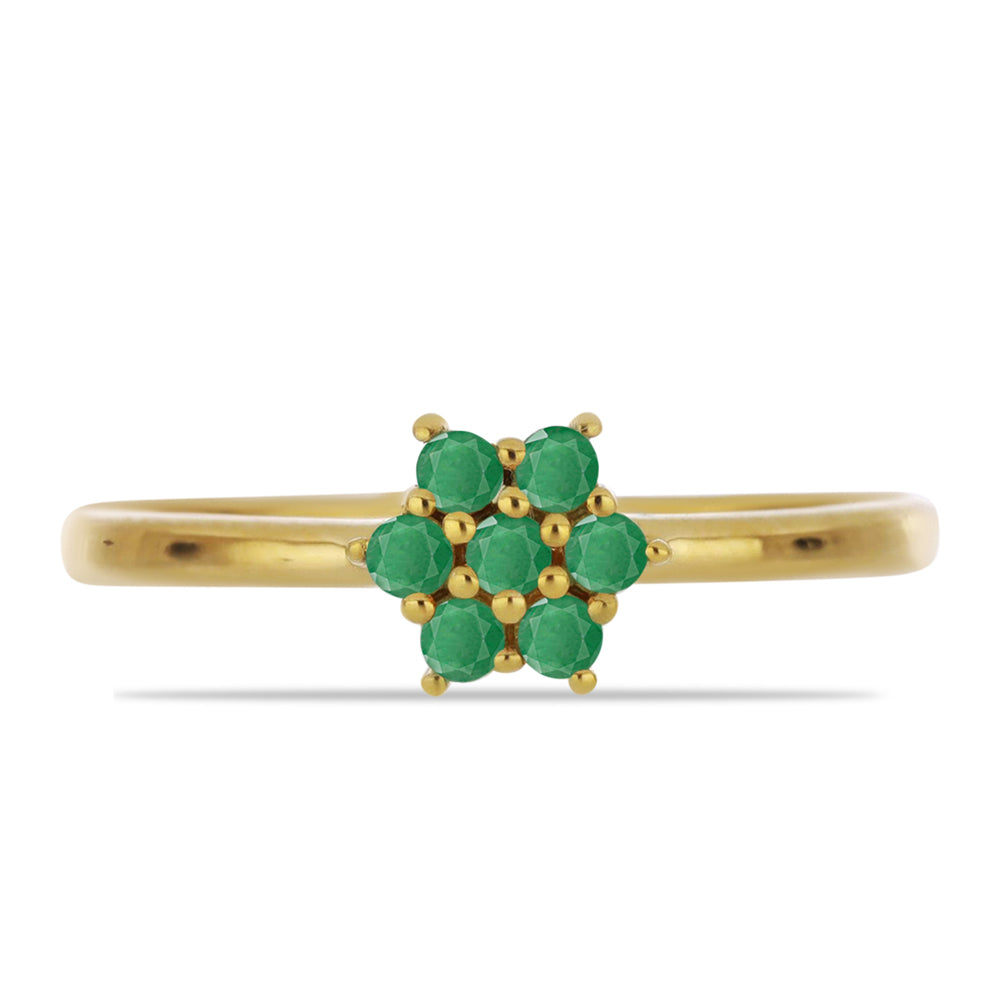 Pierścionek srebrny pozłacany z brazylijskim szmaragdem 1 