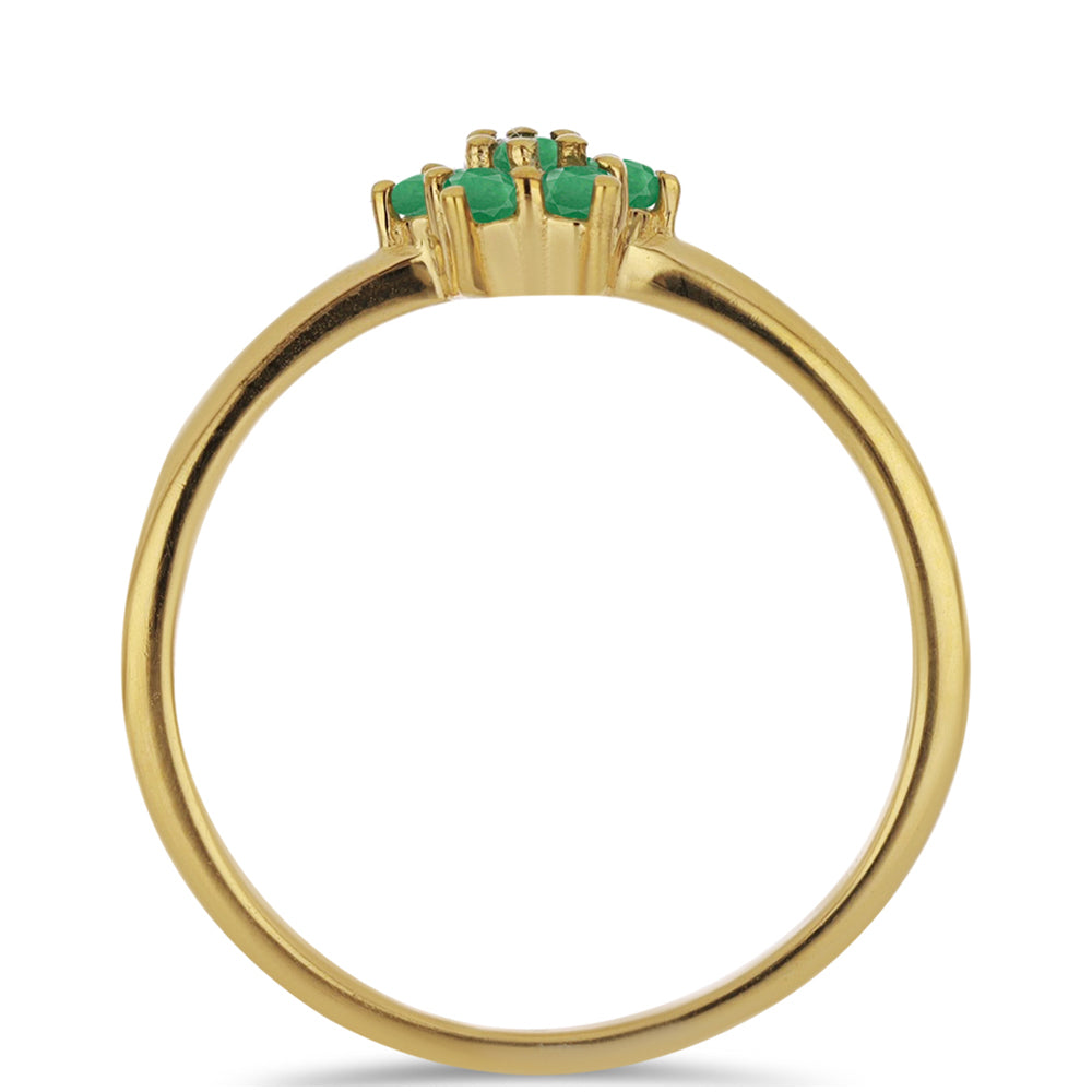 Pierścionek srebrny pozłacany z brazylijskim szmaragdem