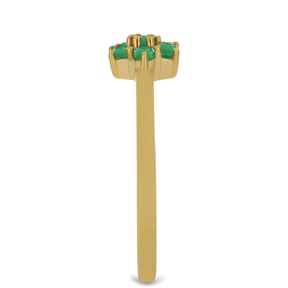 Pierścionek srebrny pozłacany z brazylijskim szmaragdem