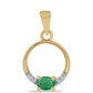 Zawieszka srebrna pozłacana z brazylijskim szmaragdem i białym cyrkonem
