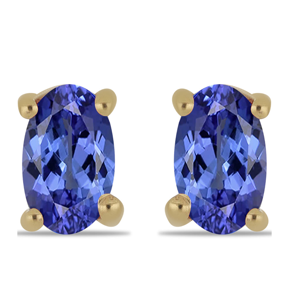 Kolczyki srebrne pozłacane z tanzanitem 1 