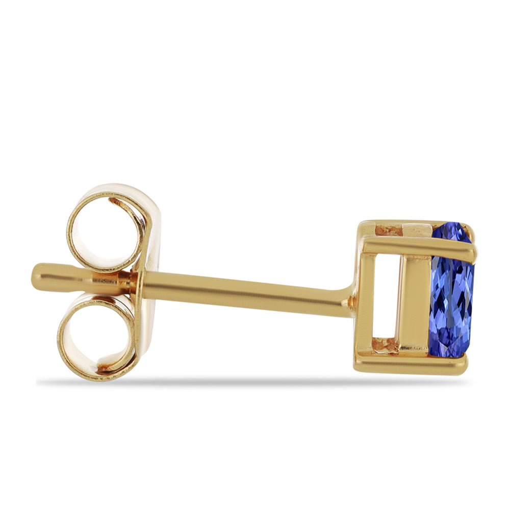 Kolczyki srebrne pozłacane z tanzanitem 2 