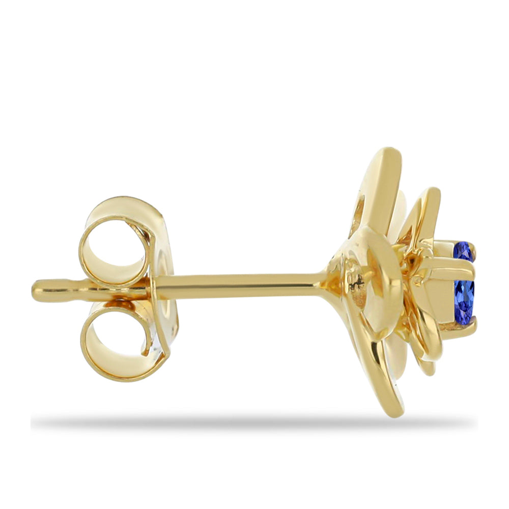 Kolczyki srebrne pozłacane z tanzanitem