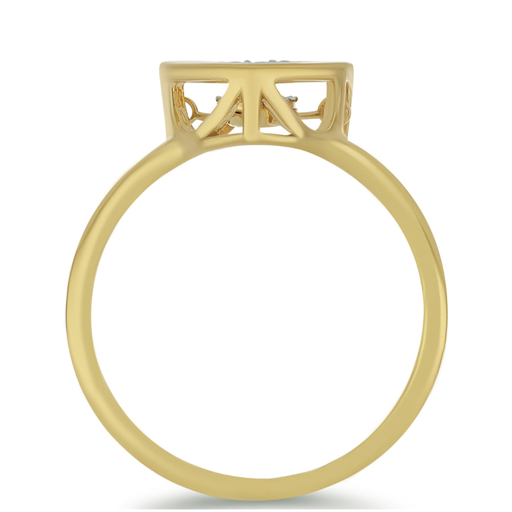 Pierścionek srebrny pozłacany z białym diamentem i białym cyrkonem 2 