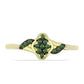 Pierścionek srebrny pozłacany z zielonym diamentem