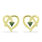 Kolczyki srebrne pozłacane z zielonym diamentem