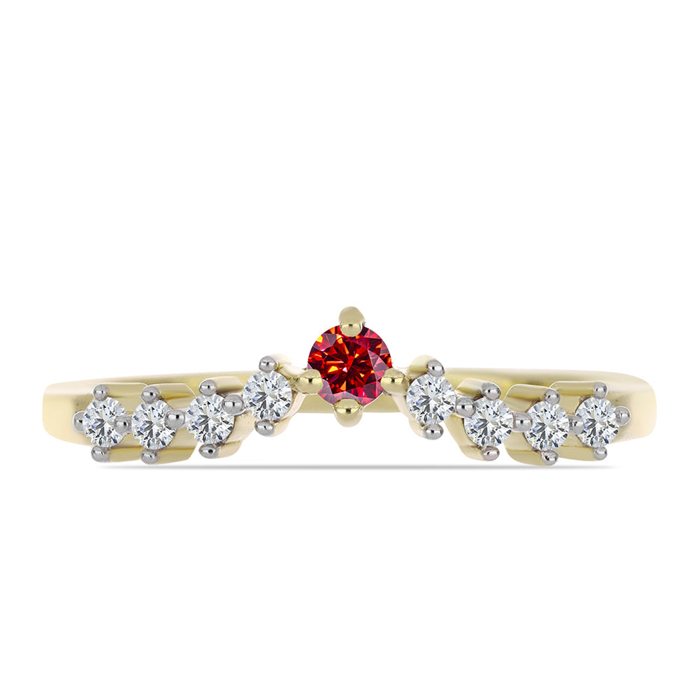 Pierścionek srebrny pozłacany z majestatycznym różowym moissanitem i białym topazem