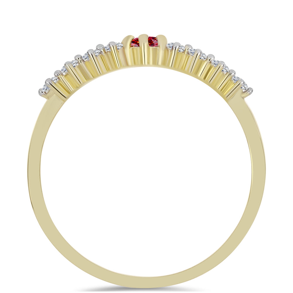 Pierścionek srebrny pozłacany z majestatycznym różowym moissanitem i białym topazem 2 