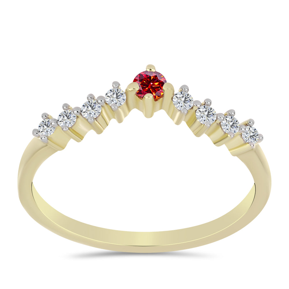 Pierścionek srebrny pozłacany z majestatycznym różowym moissanitem i białym topazem 3 