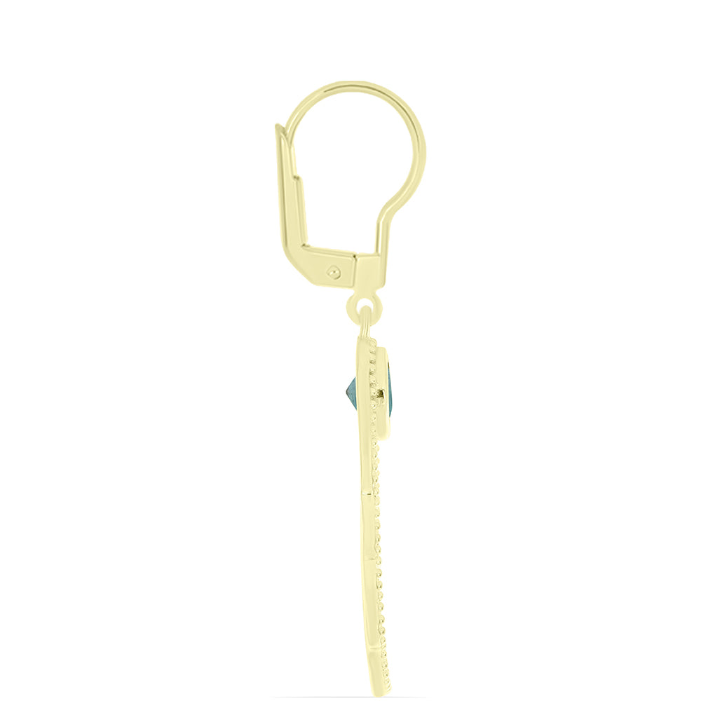 Kolczyki srebrne pozłacane z labradorytem 2 