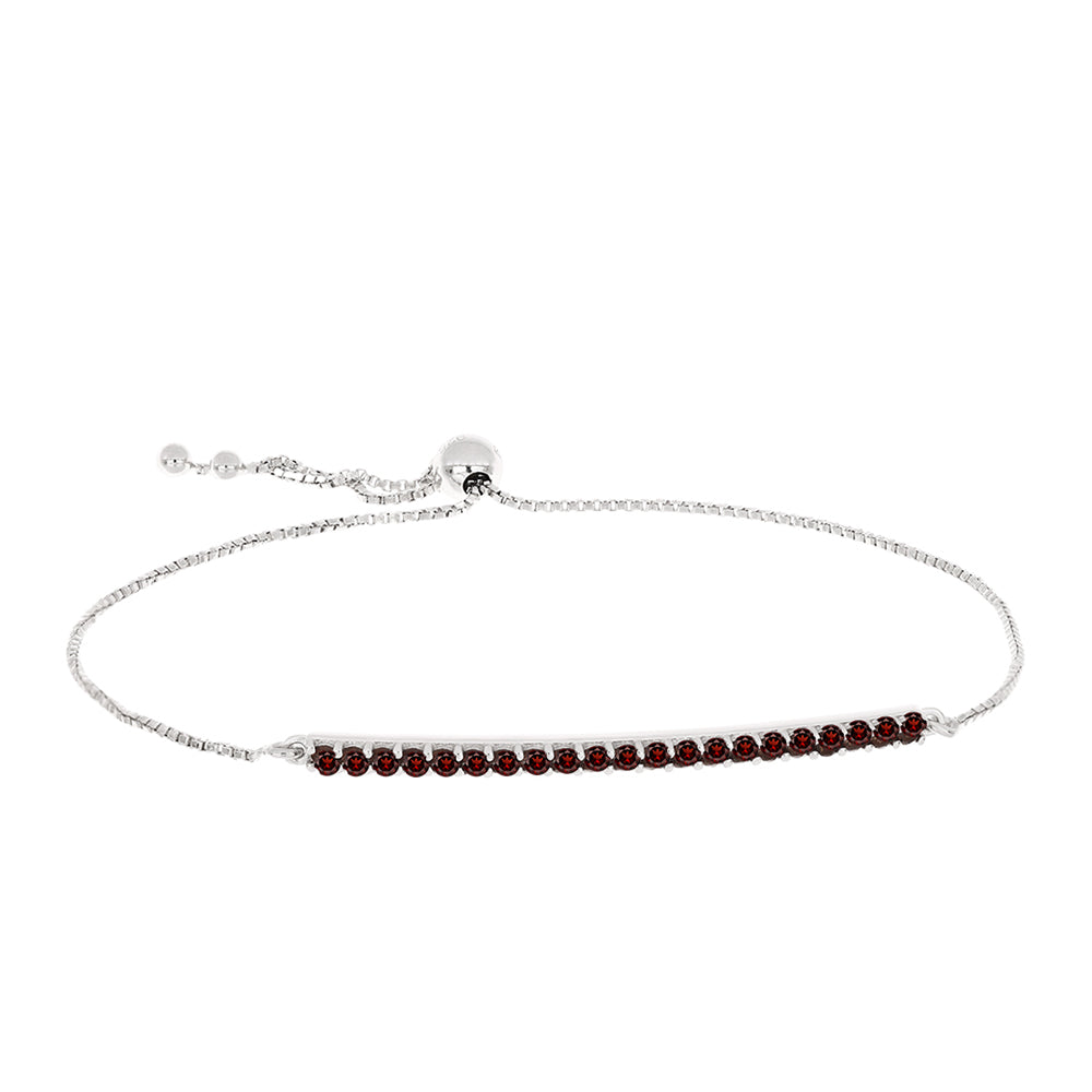 Bransoletka ze srebra próba 925 z granatem