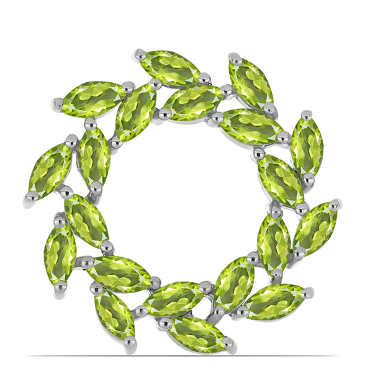 Broszka ze srebra próby 925 z perydotem