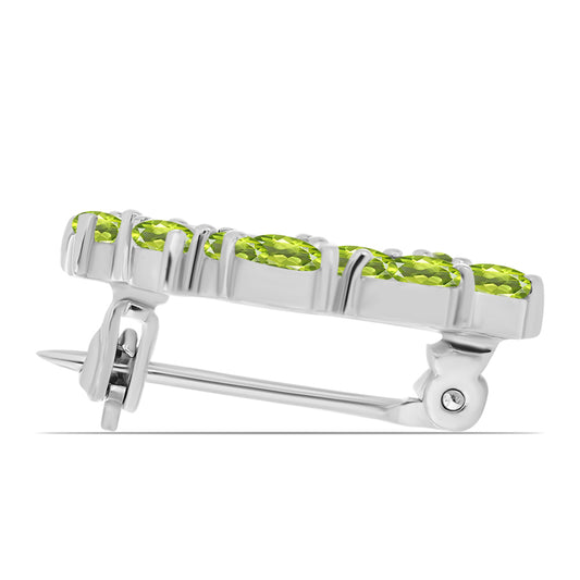 Broszka ze srebra próby 925 z perydotem