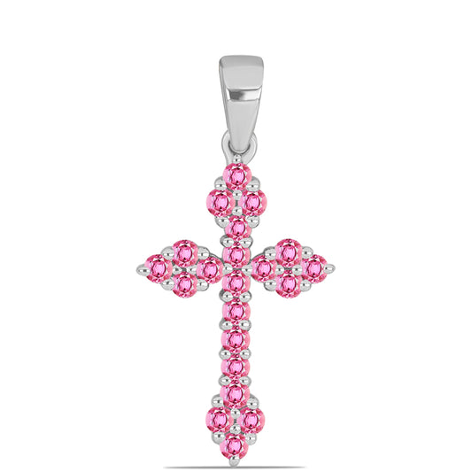 Zawieszka ze srebra próba 925 z różowym turmalinem