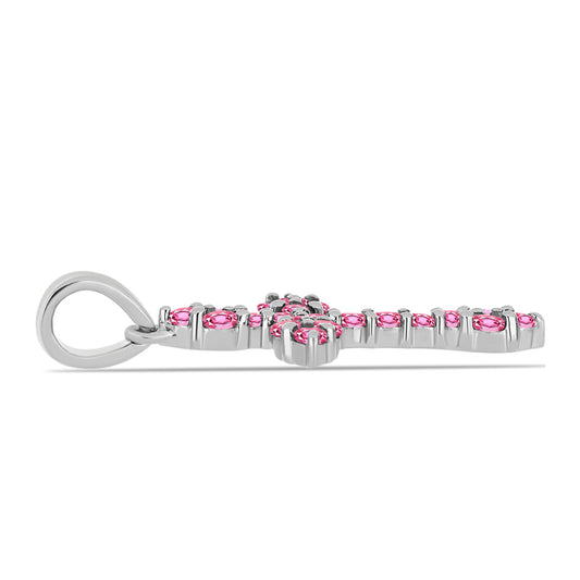 Zawieszka ze srebra próba 925 z różowym turmalinem