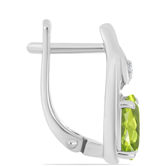 Kolczyki ze srebra próbe 925 z perydotem i białym topazem