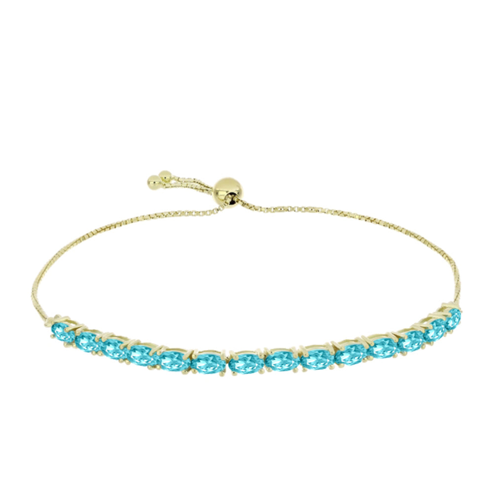 Bransoletka srebrna pozłacana z kwarcem Paraiba 2 