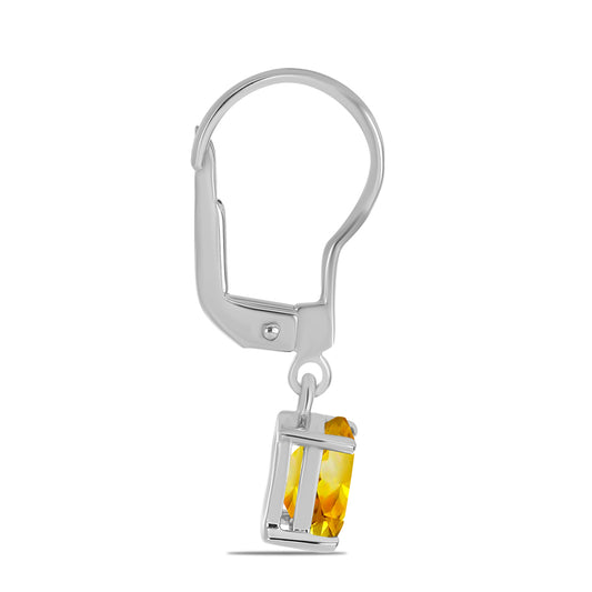 Kolczyki ze srebra próbe 925 z cytrynem uralskim