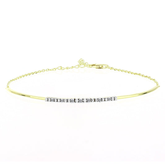 Bransoletka srebrna pozłacana z certyfikowanym diamentem hodowanym w laboratorium