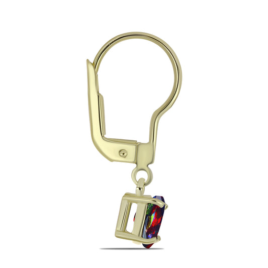 Kolczyki srebrne pozłacane z czarnym etiopskim opalem Lega Dembi