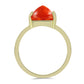 Pierścionek srebrny pozłacany z czerwoną gąbką koralową