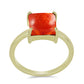 Pierścionek srebrny pozłacany z czerwoną gąbką koralową
