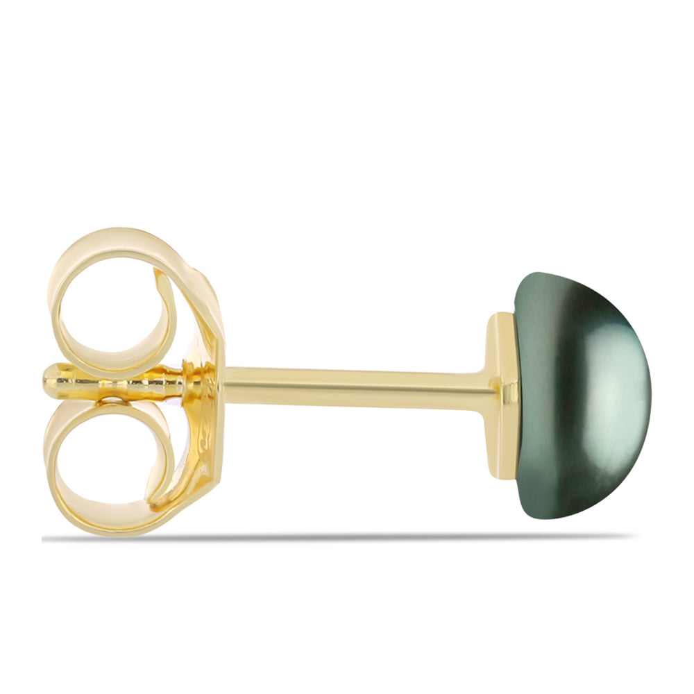 Kolczyki srebrne pozłacane z perłą słodkowodną jak Tahitiańska Zielona Iluzja 2 